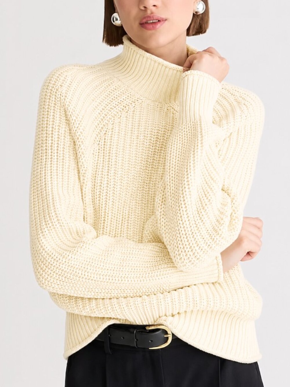 J. Crew Relaxed Rollneck™ Sweater Linen XS #A2858